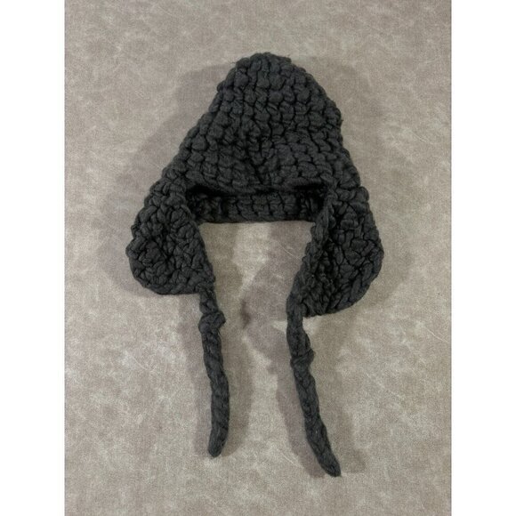 Mischa Lampert Womens Knitted Beanie Winter Hat Y2K Brown 100% Wool One Size - Picture 1 of 6